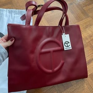 BNWT Telfar Medium Oxblood Red Shopping Bag